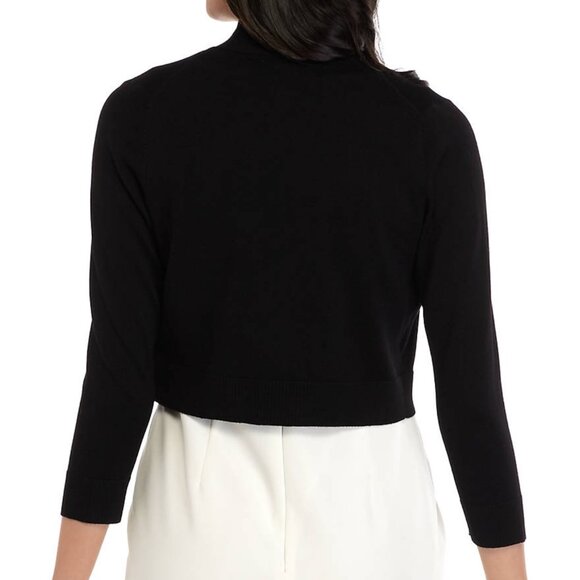 Calvin Klein Black Open Front 3/4 Sleeve Shrug - Picture 2 of 7